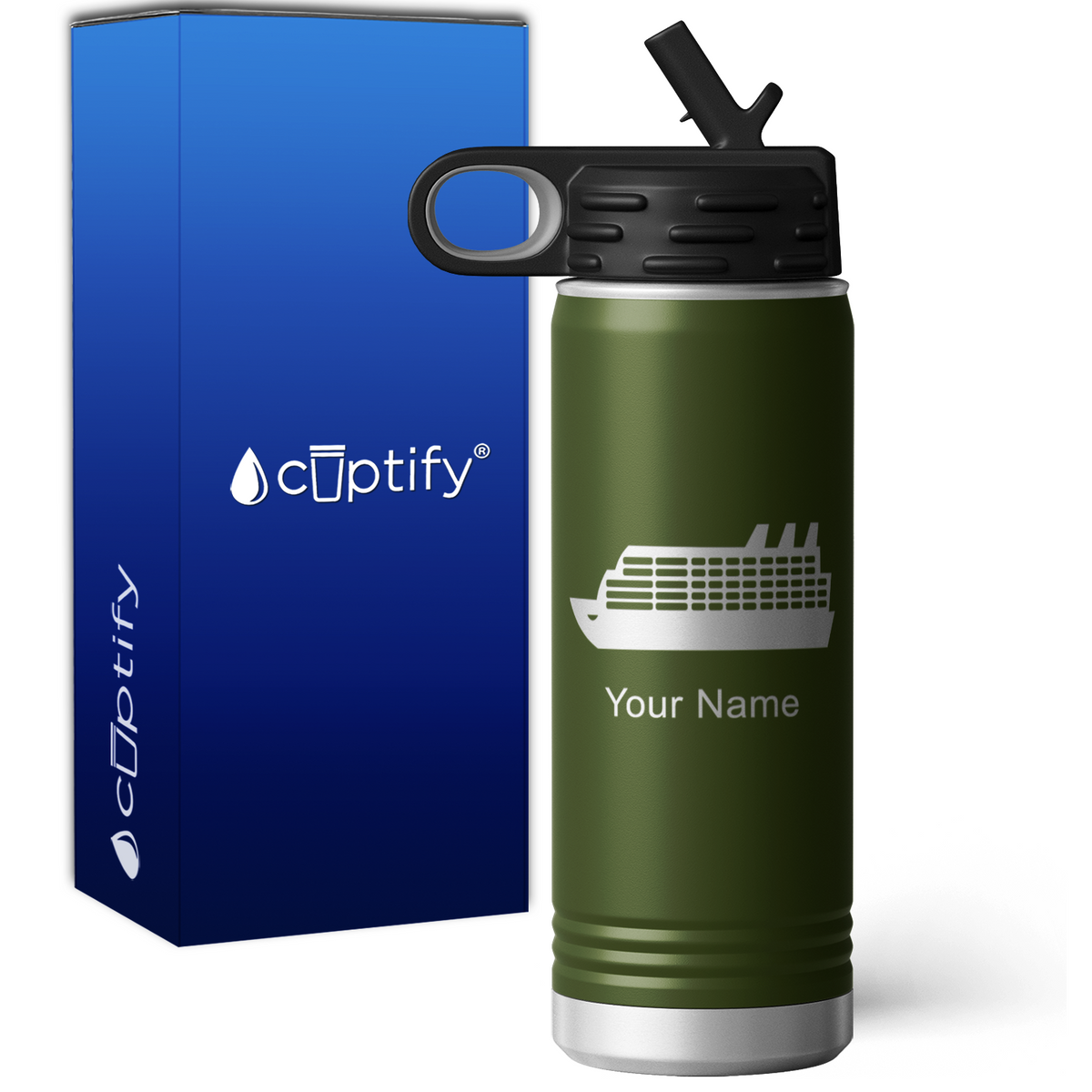 Cruise Ship Personalized 20oz Sport Water Bottle