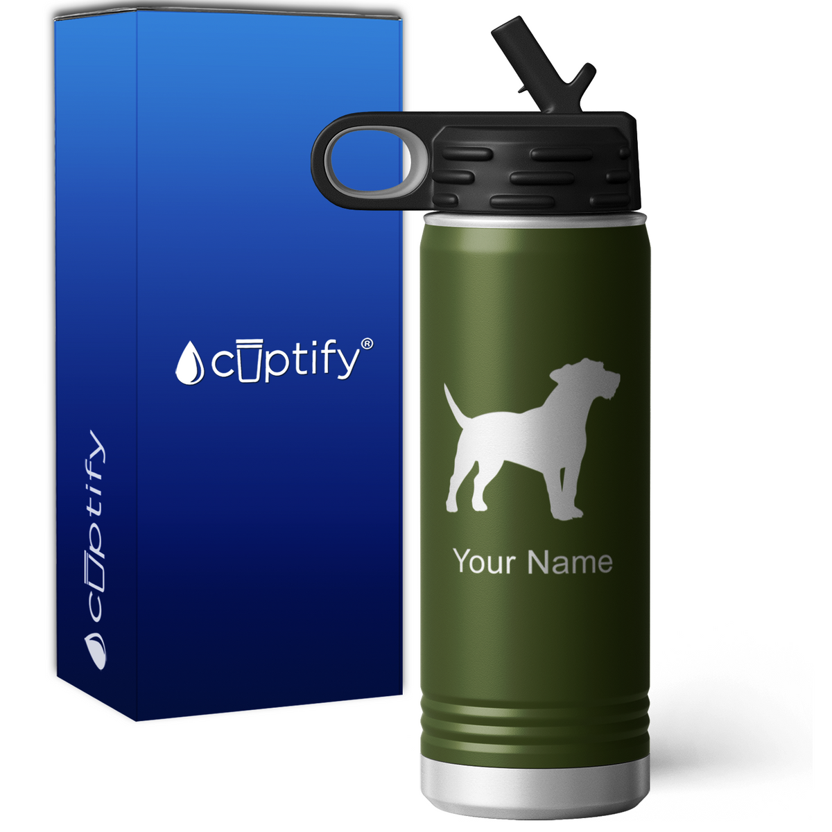 Jack Russell Terrier Personalized 20oz Sport Water Bottle