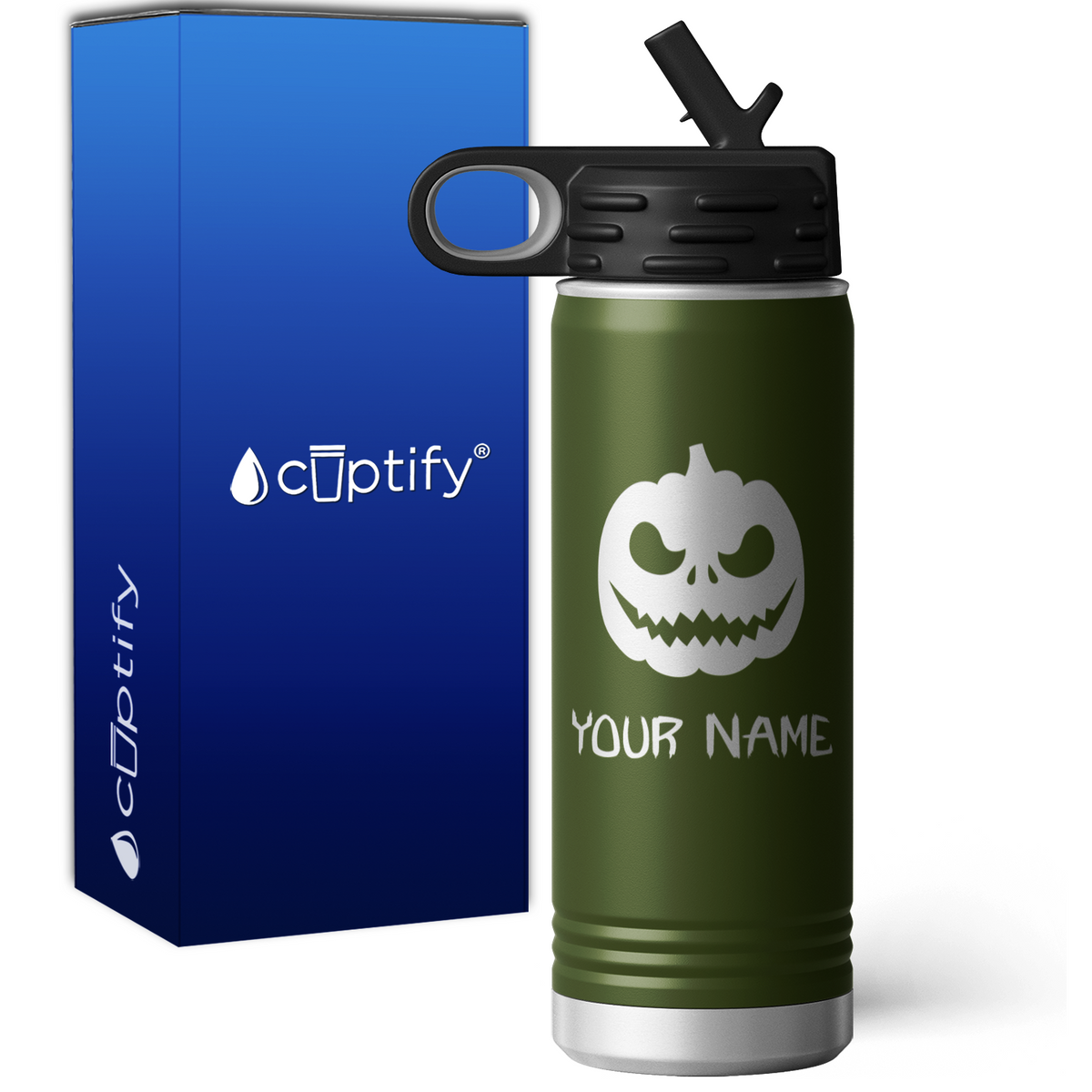 Jack o Lantern Personalized 20oz Sport Water Bottle