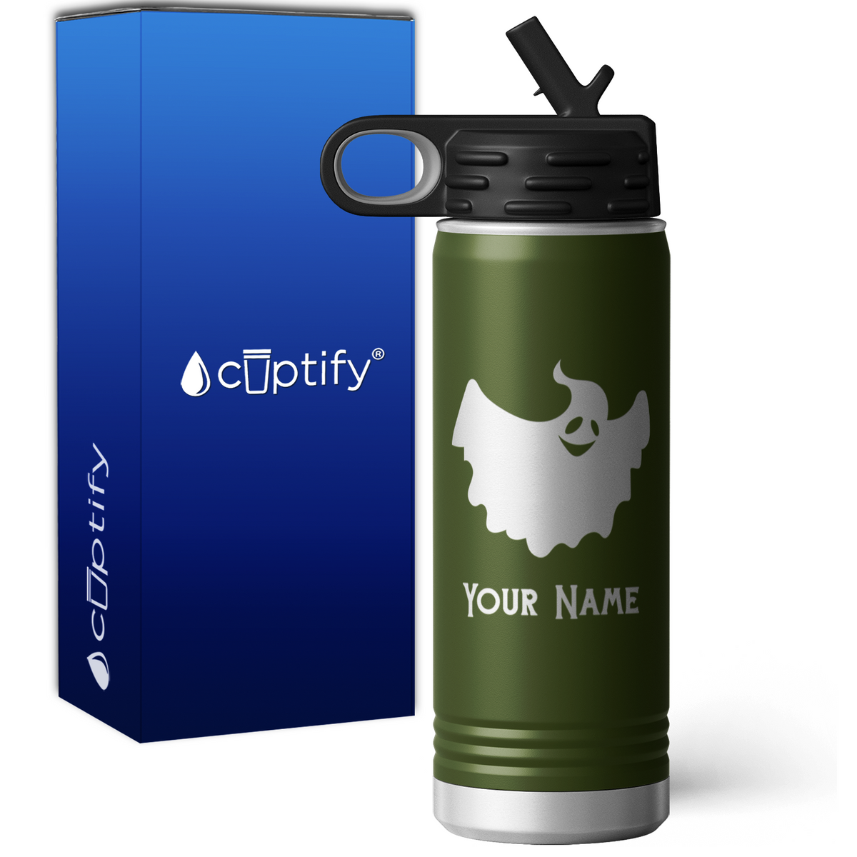 Happy Ghost Personalized 20oz Sport Water Bottle