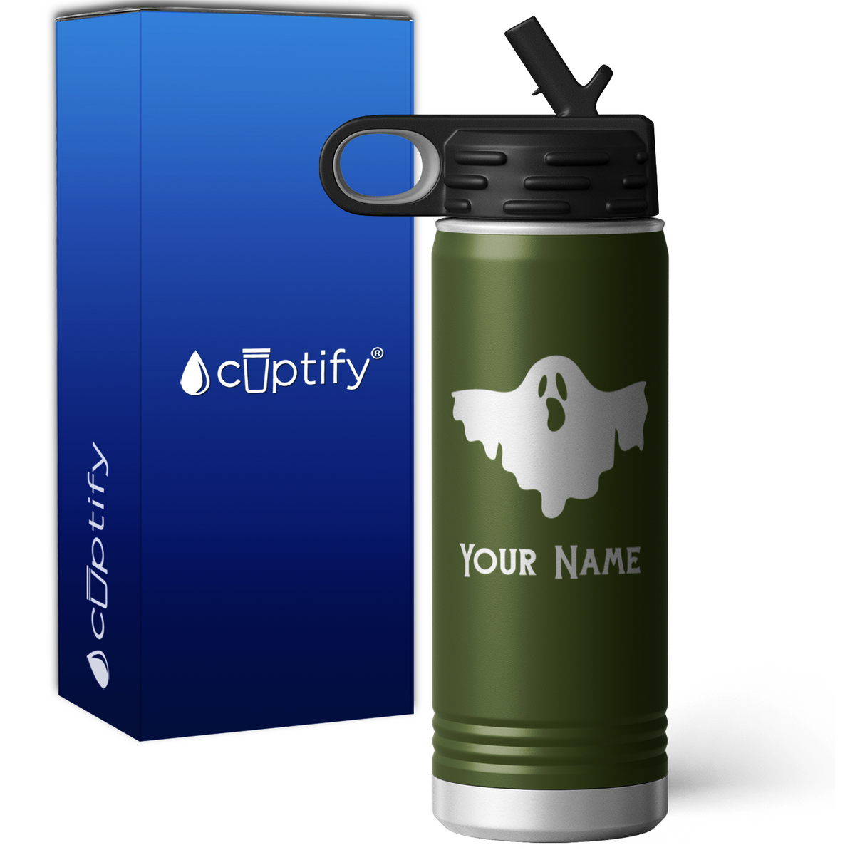 Flying Ghost Personalized 20oz Sport Water Bottle