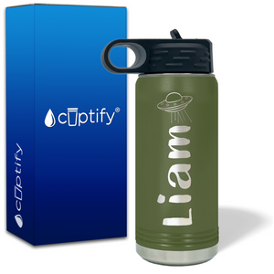 Kids Water Bottle Personalized with Name and Icon on 20oz Insulated Water Bottle