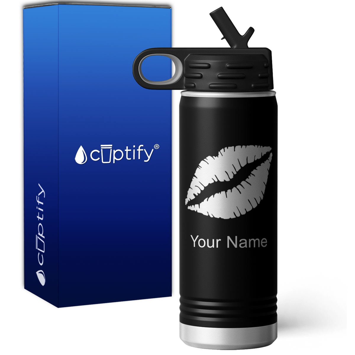Kissing Lips Personalized 20oz Sport Water Bottle