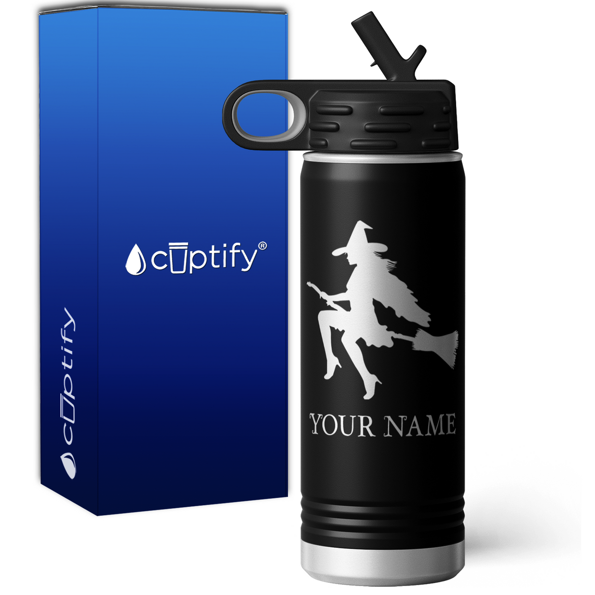 Flying Witch Personalized 20oz Sport Water Bottle
