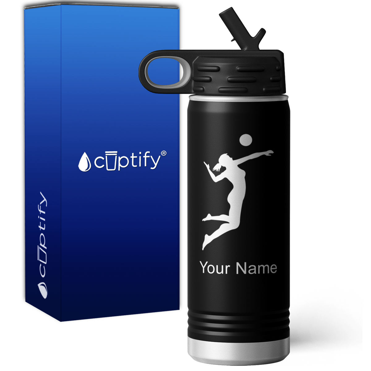 Serving Volleyball Player Personalized 20oz Sport Water Bottle