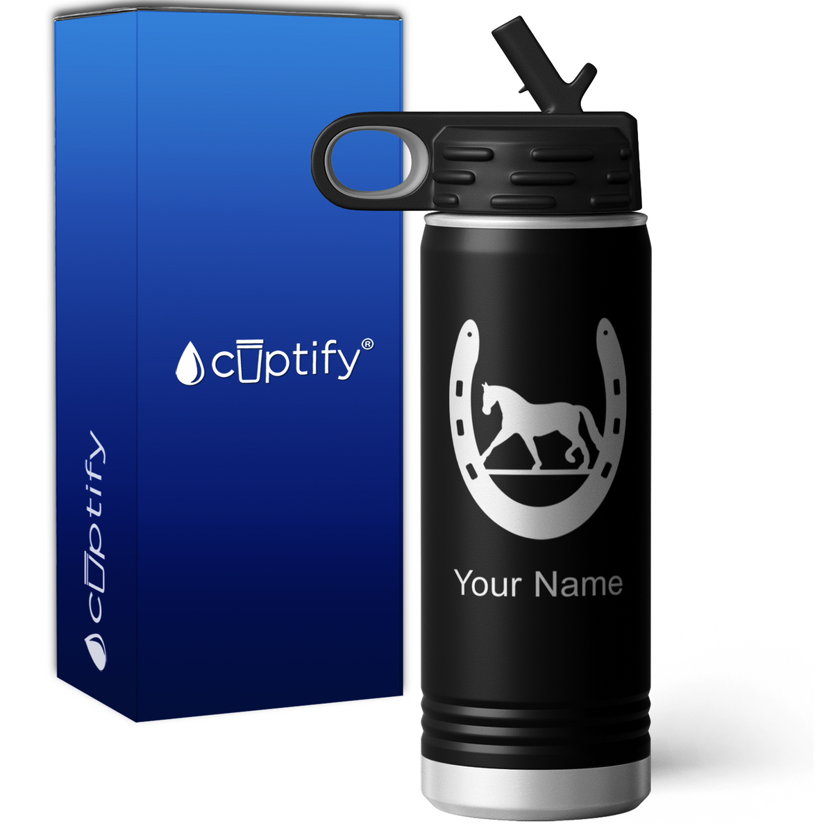 Horse Shoe Personalized 20oz Sport Water Bottle