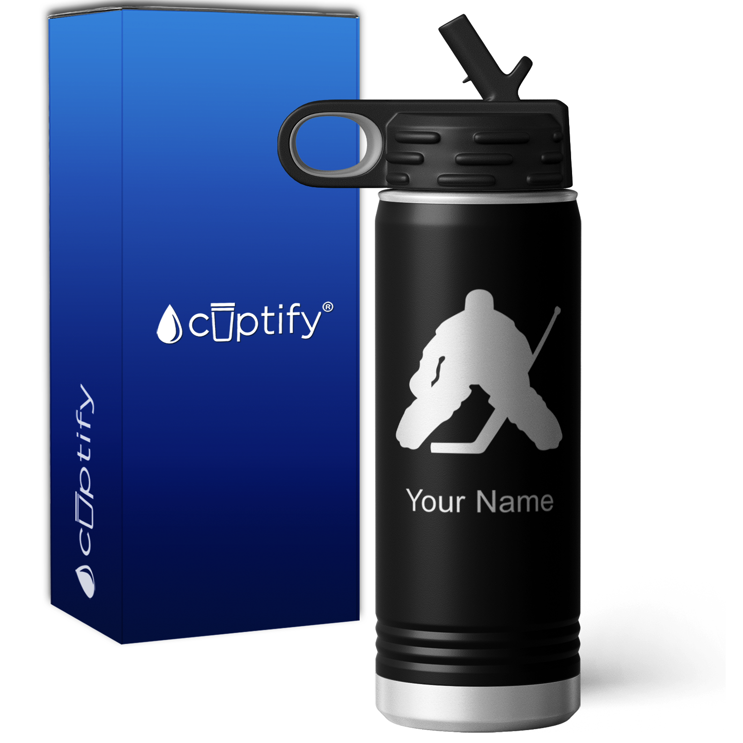 Hockey Goalie Personalized 20oz Sport Water Bottle
