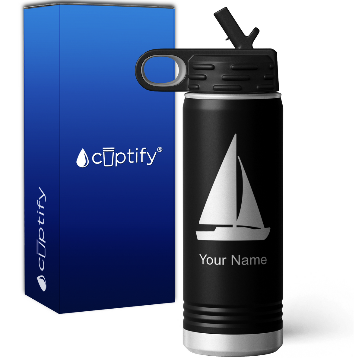 Sail Boat Personalized 20oz Sport Water Bottle
