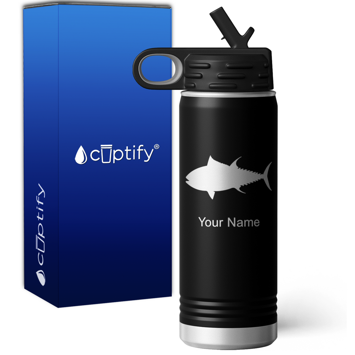 Tuna Fish Personalized 20oz Sport Water Bottle