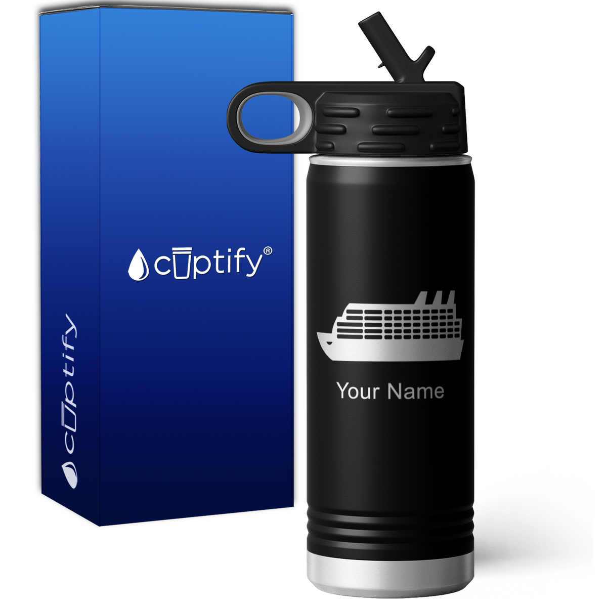 Cruise Ship Personalized 20oz Sport Water Bottle