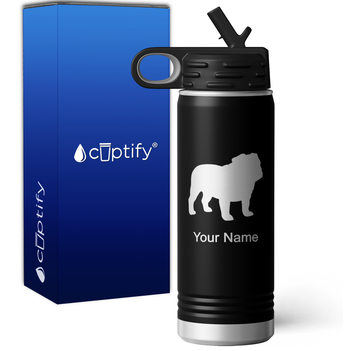 Bulldog Personalized 20oz Sport Water Bottle