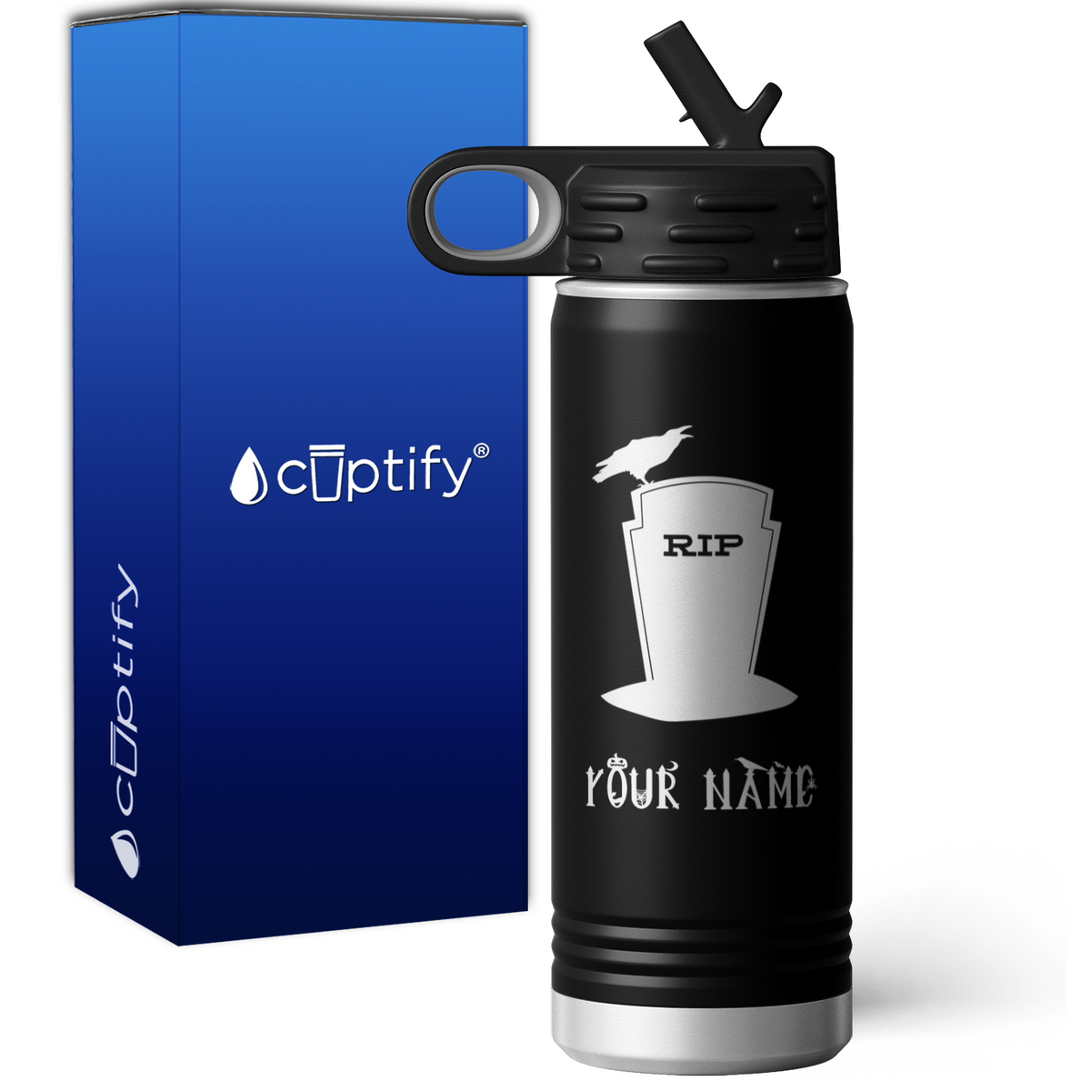Halloween Headstone Personalized 20oz Sport Water Bottle