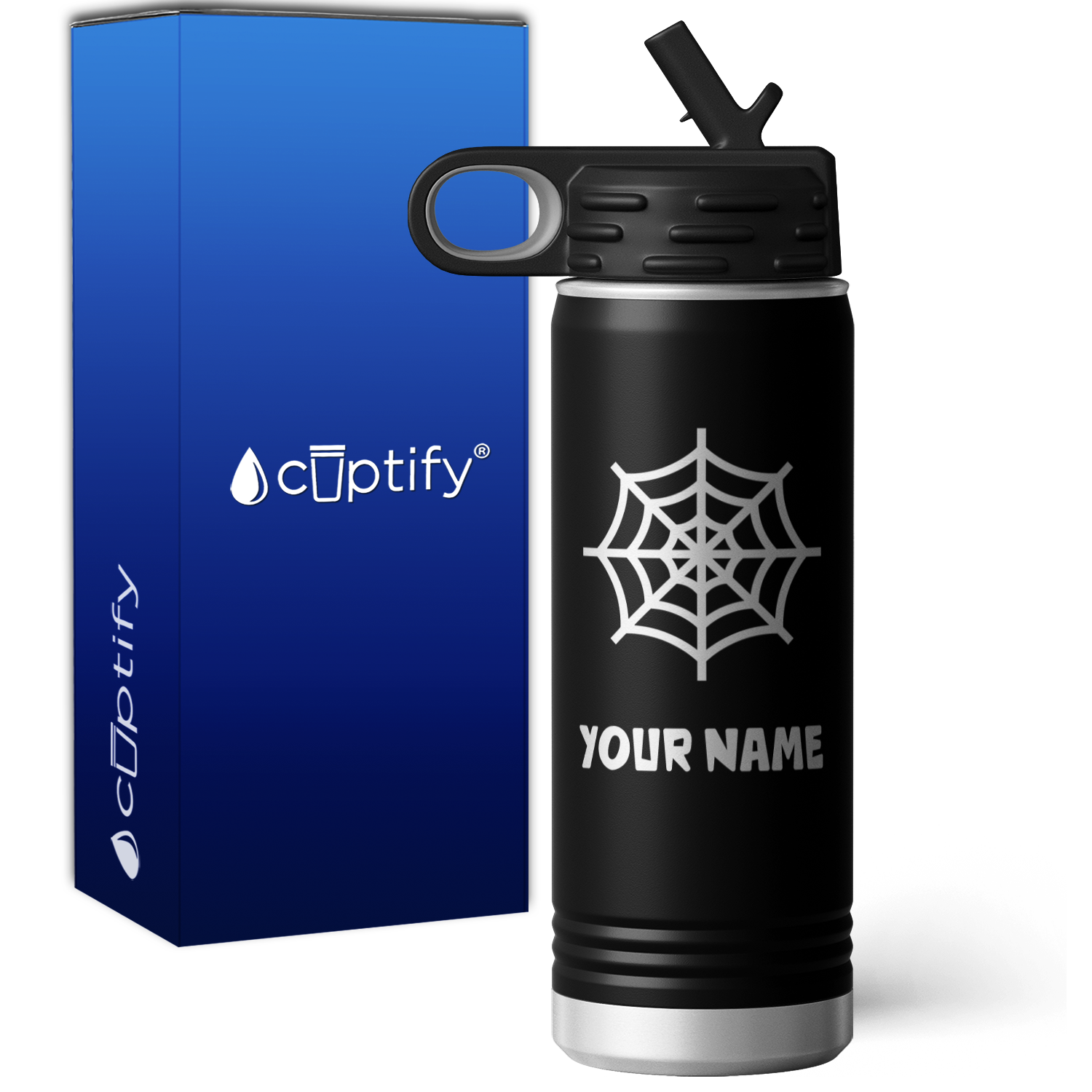 Spider Web Personalized 20oz Sport Water Bottle