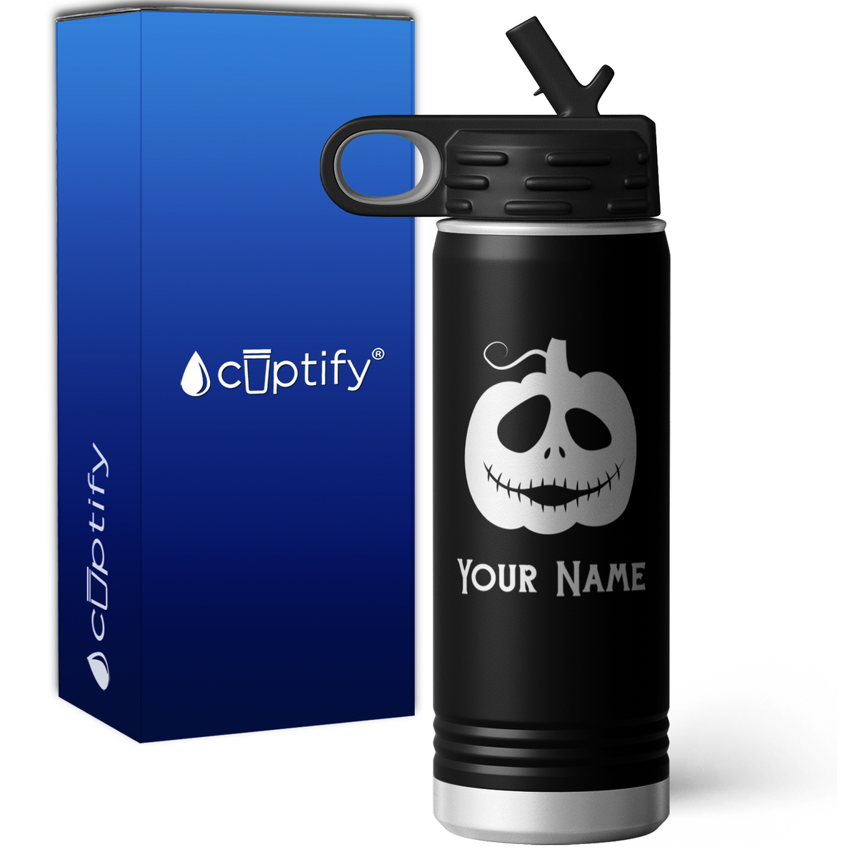 Jack Pumpkin Personalized 20oz Sport Water Bottle