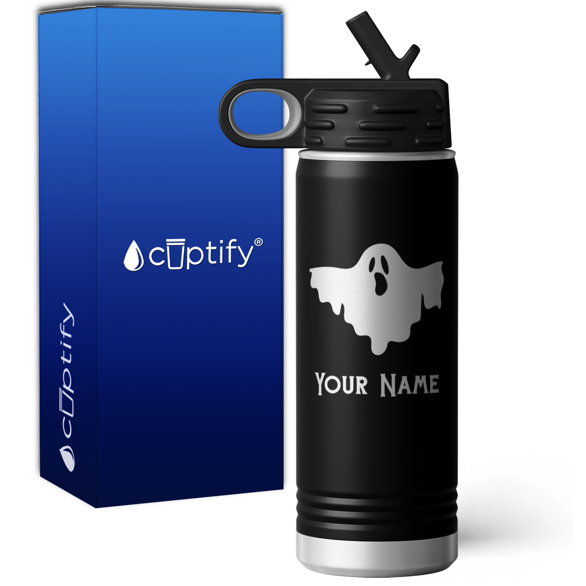 Flying Ghost Personalized 20oz Sport Water Bottle