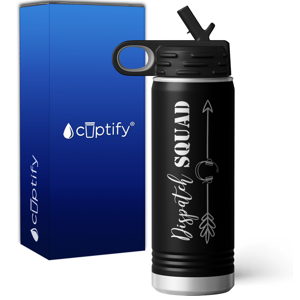 Dispatcher Squad Headset Arrow 20oz Sport Water Bottle