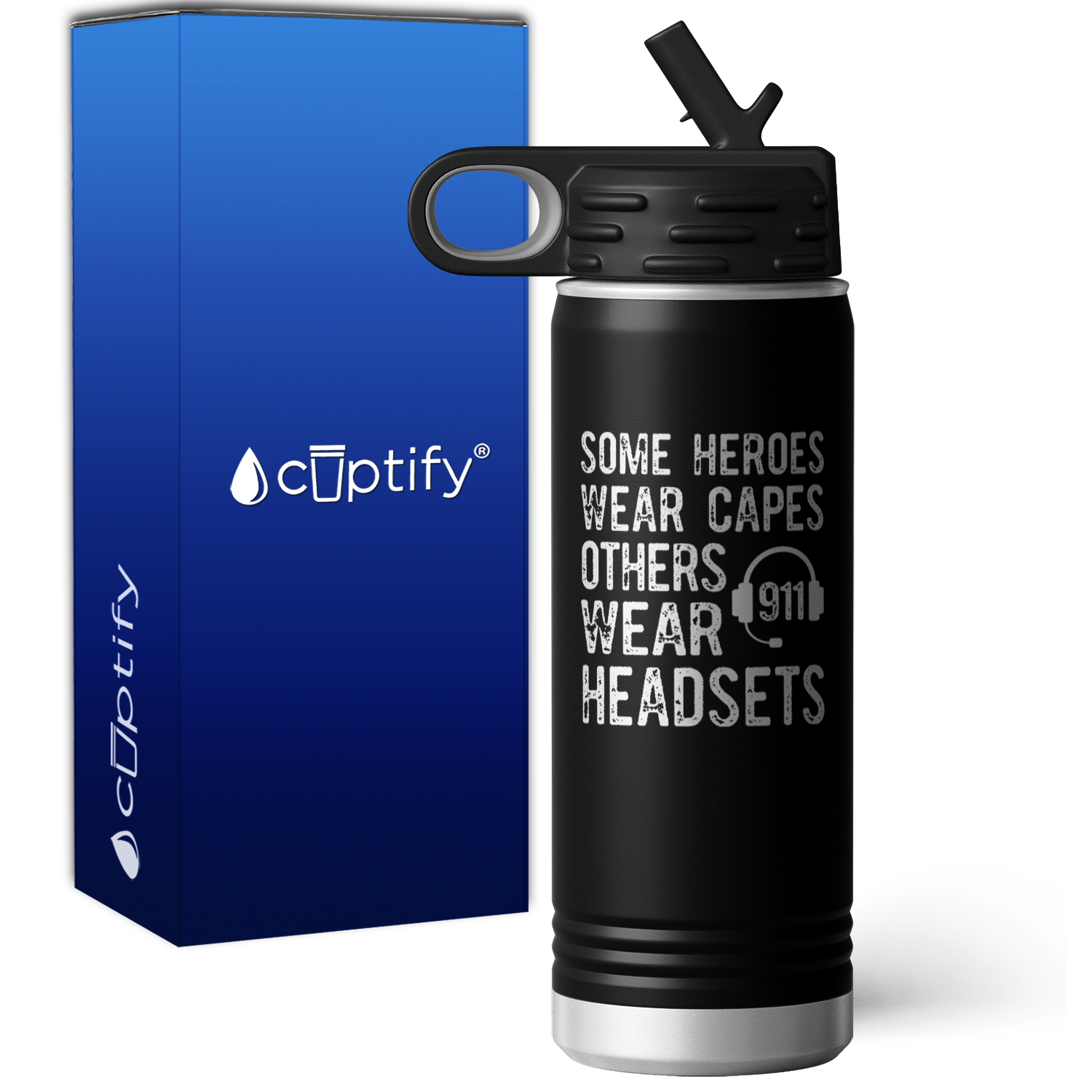 Some Heroes Wear Capes Others Wear Headsets 20oz Sport Water Bottle