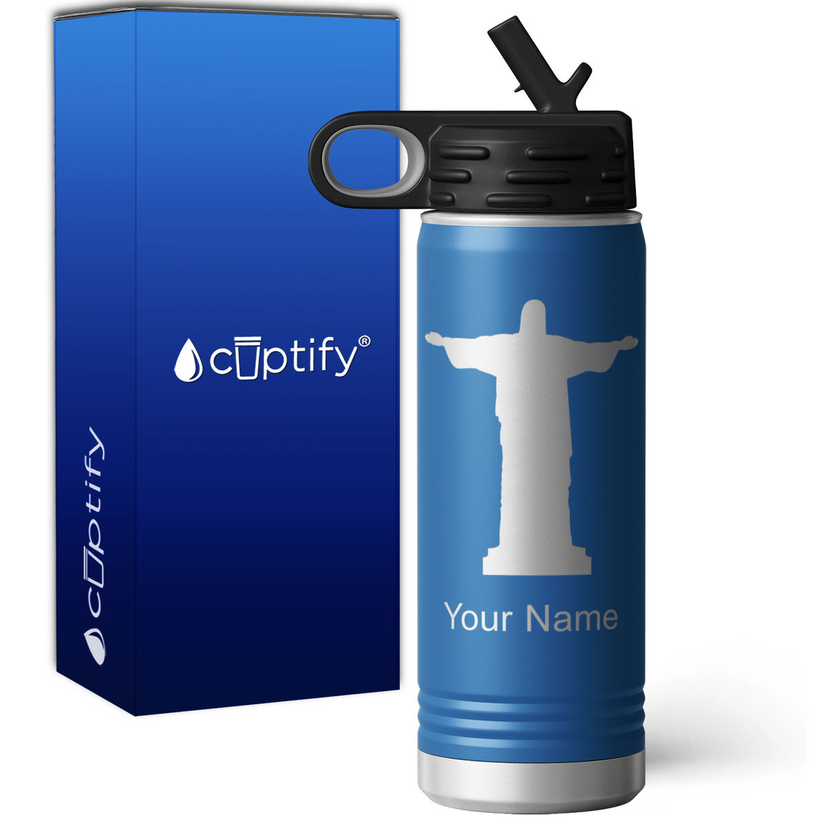 Christ the Redeemer Personalized 20oz Sport Water Bottle