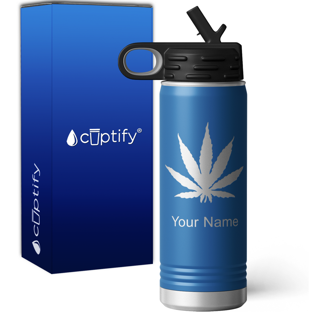 Marijuana Leaf Personalized 20oz Sport Water Bottle