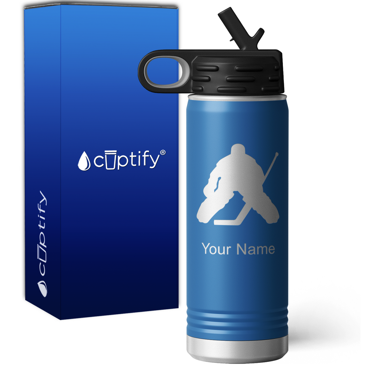 Hockey Goalie Personalized 20oz Sport Water Bottle