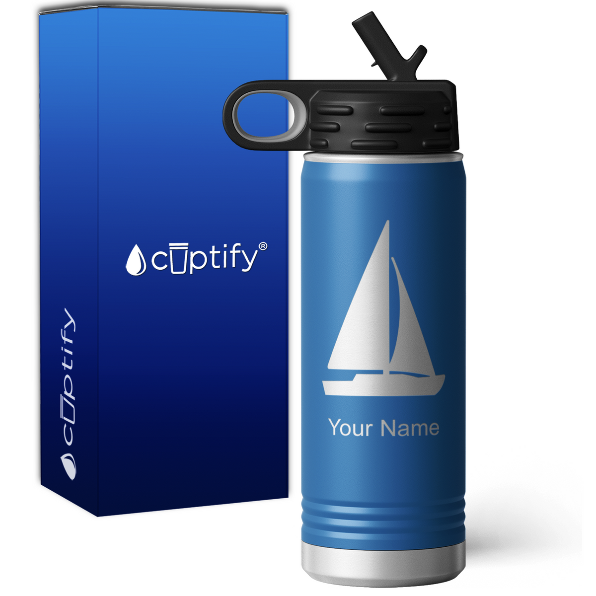 Sail Boat Personalized 20oz Sport Water Bottle