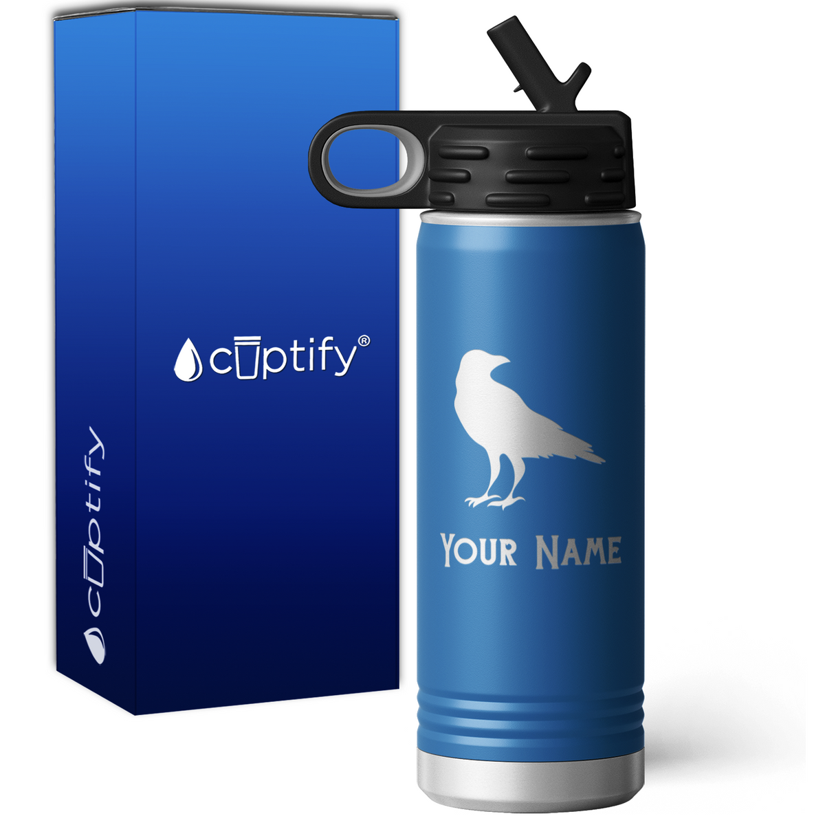 Black Crow Personalized 20oz Sport Water Bottle