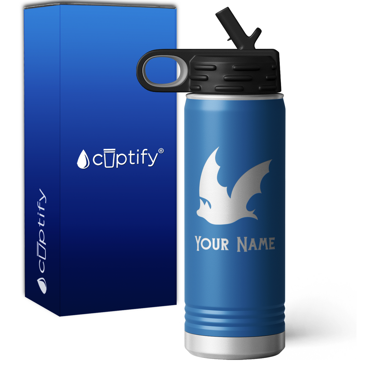 Flying Bat Personalized 20oz Sport Water Bottle