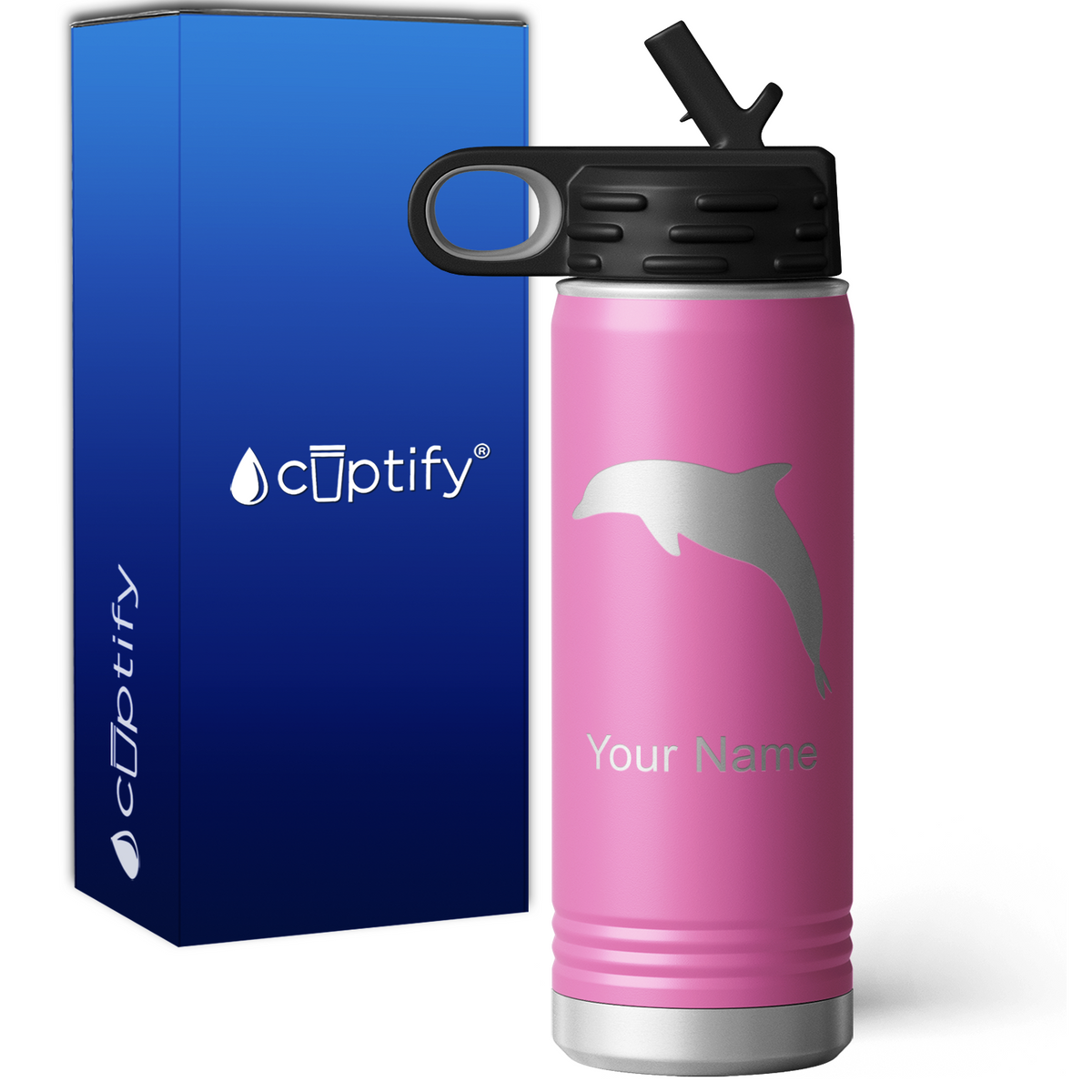 Jumping Dolphin Personalized 20oz Sport Water Bottle