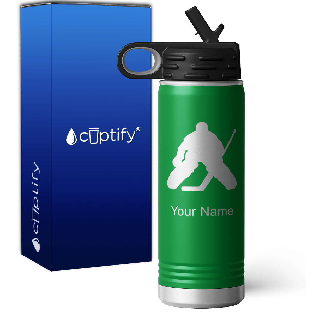 Hockey Goalie Personalized 20oz Sport Water Bottle