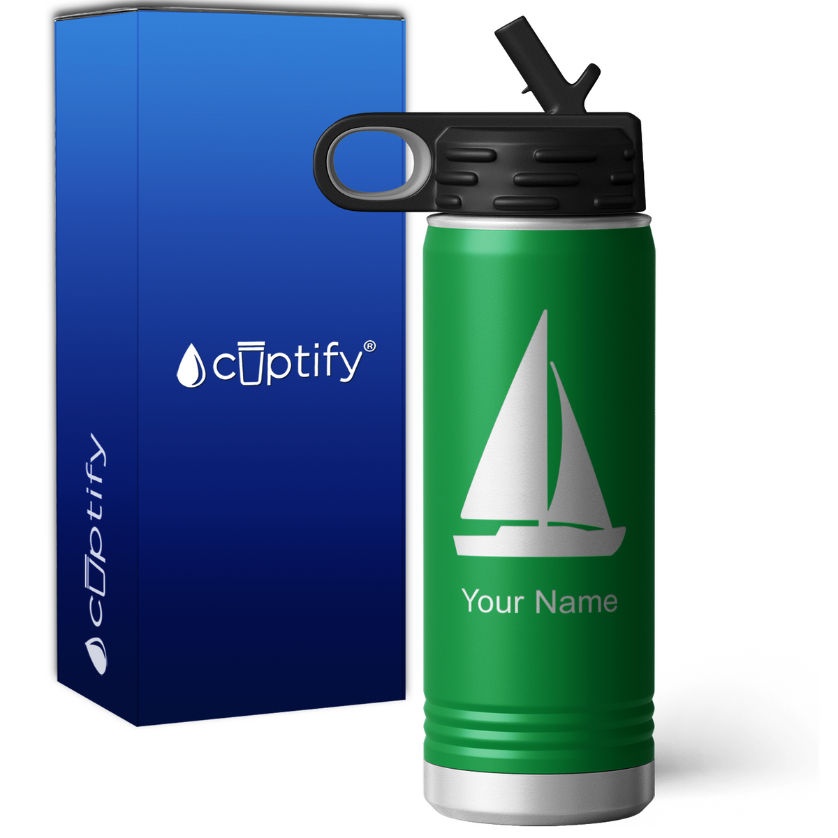 Sail Boat Personalized 20oz Sport Water Bottle