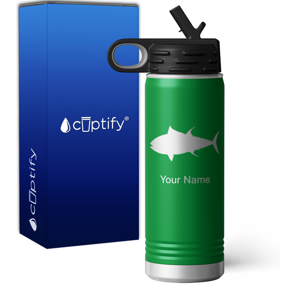 Tuna Fish Personalized 20oz Sport Water Bottle