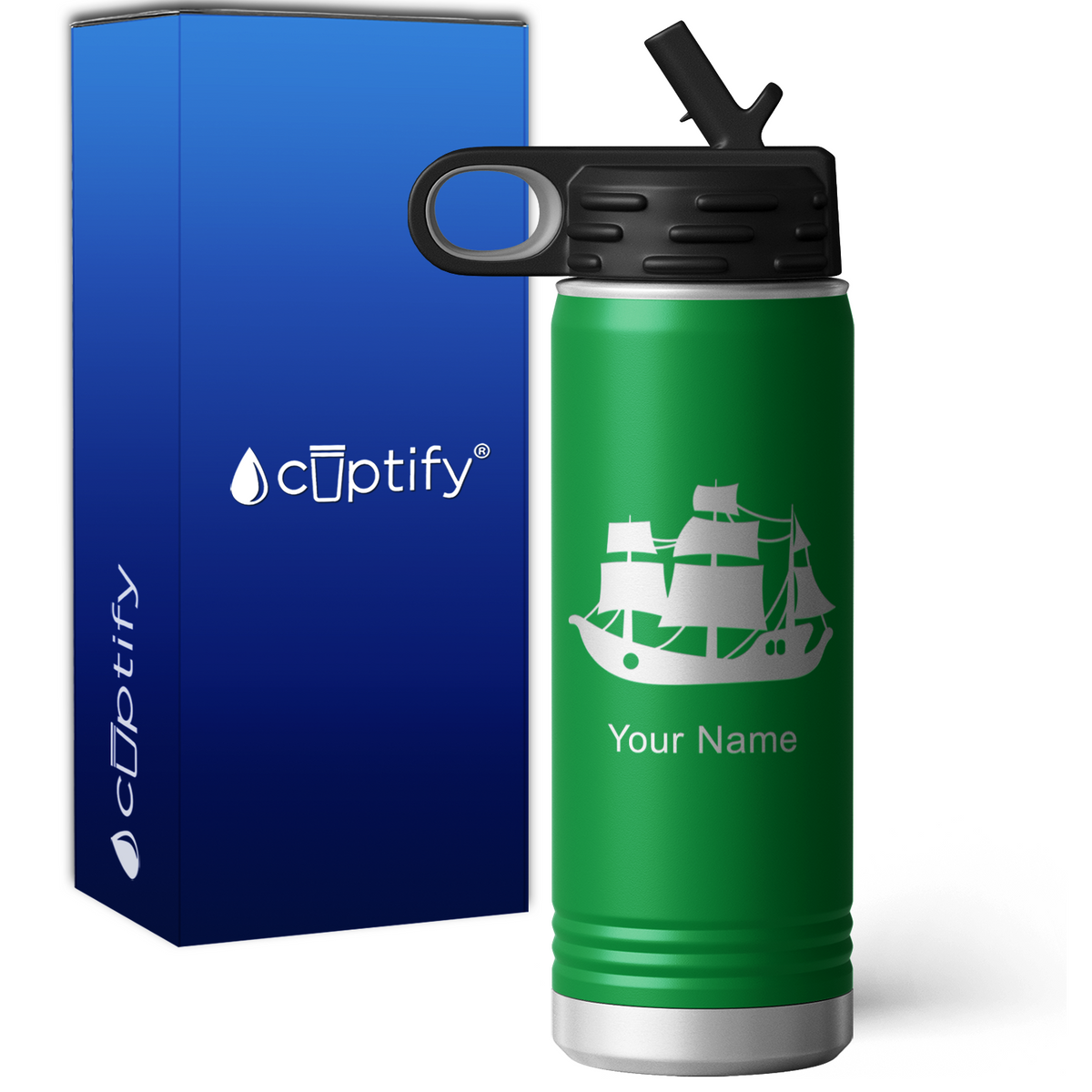 Pirate Ship Personalized 20oz Sport Water Bottle
