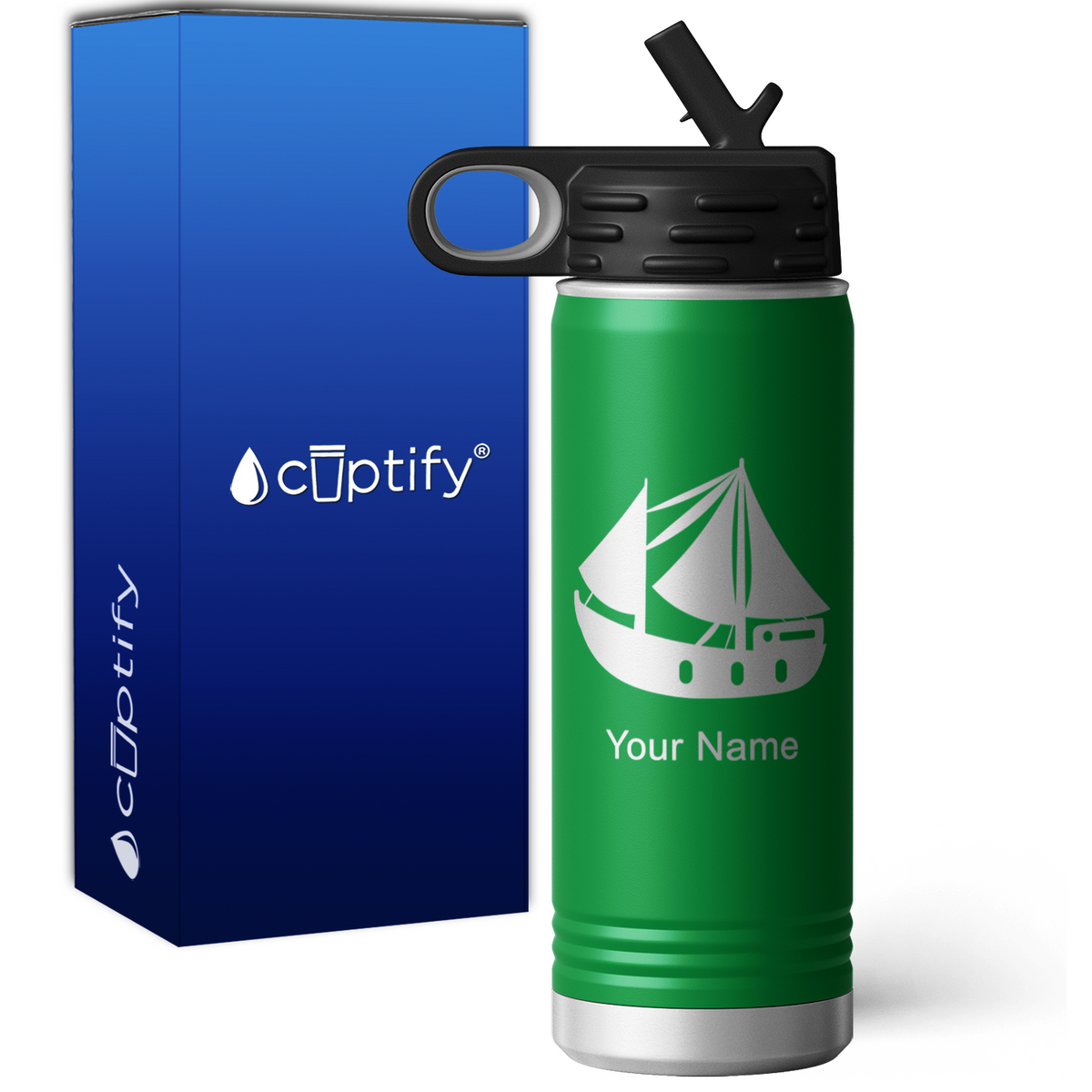 Sailing Ship Personalized 20oz Sport Water Bottle