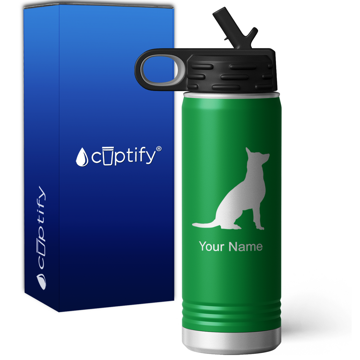 German Shepherd Personalized 20oz Sport Water Bottle