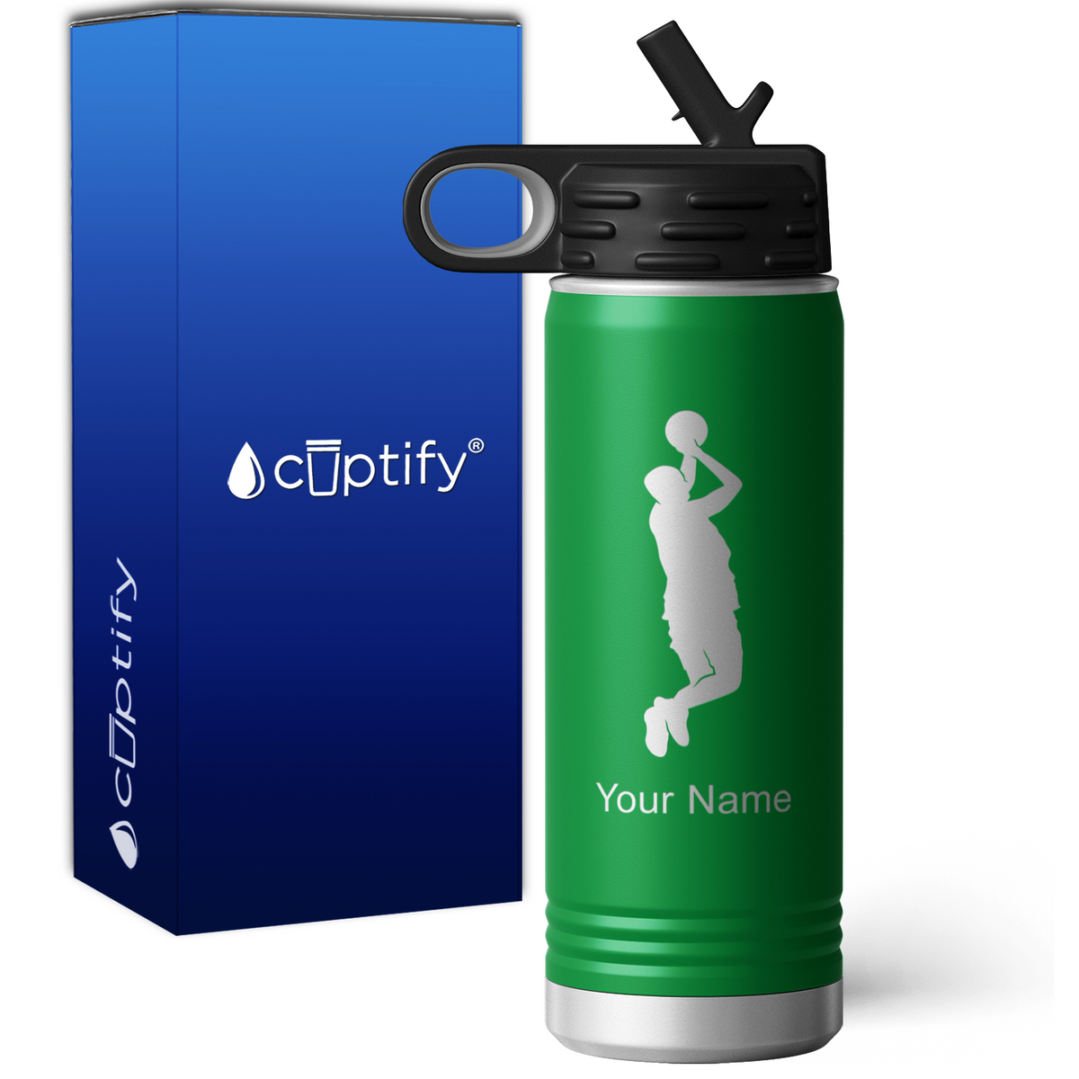 Bank Shot Basketball Player Personalized 20oz Sport Water Bottle