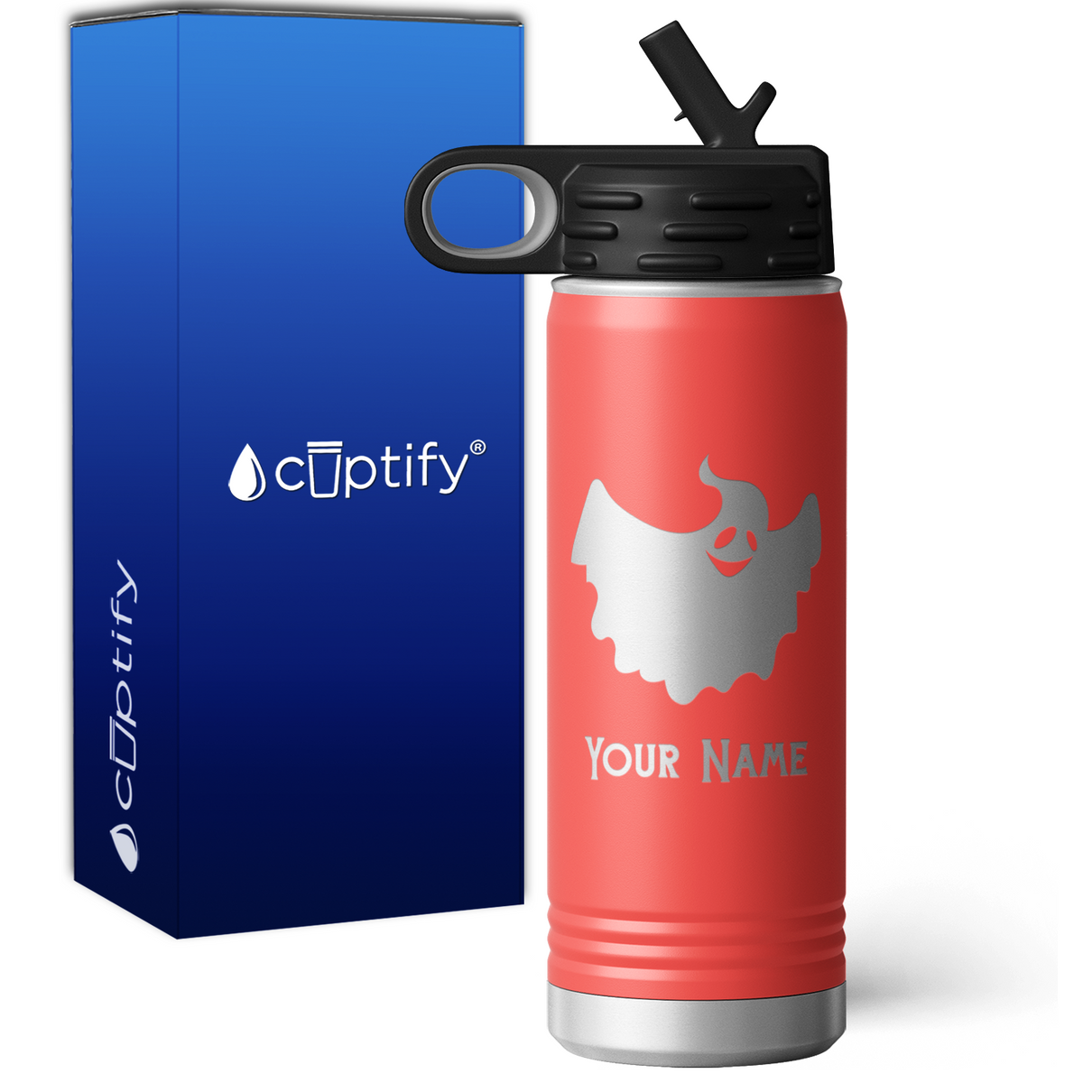 Happy Ghost Personalized 20oz Sport Water Bottle
