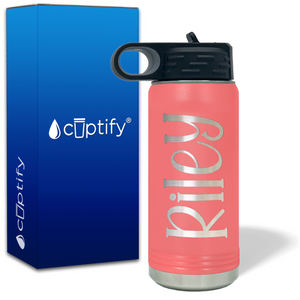 Personalized Kids Water Bottle with Name on 20oz Insulated Water Bottle