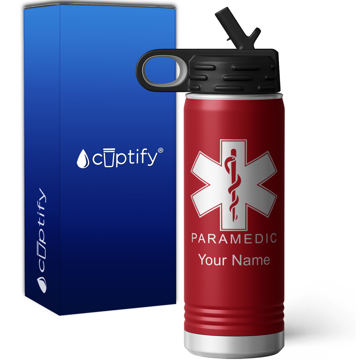 Paramedic Star of Life Personalized 20oz Sport Water Bottle
