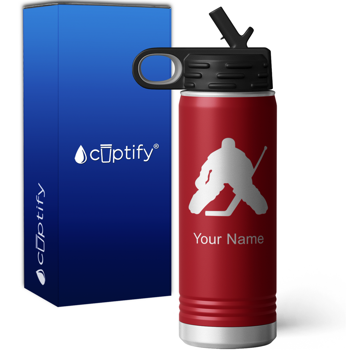 Hockey Goalie Personalized 20oz Sport Water Bottle