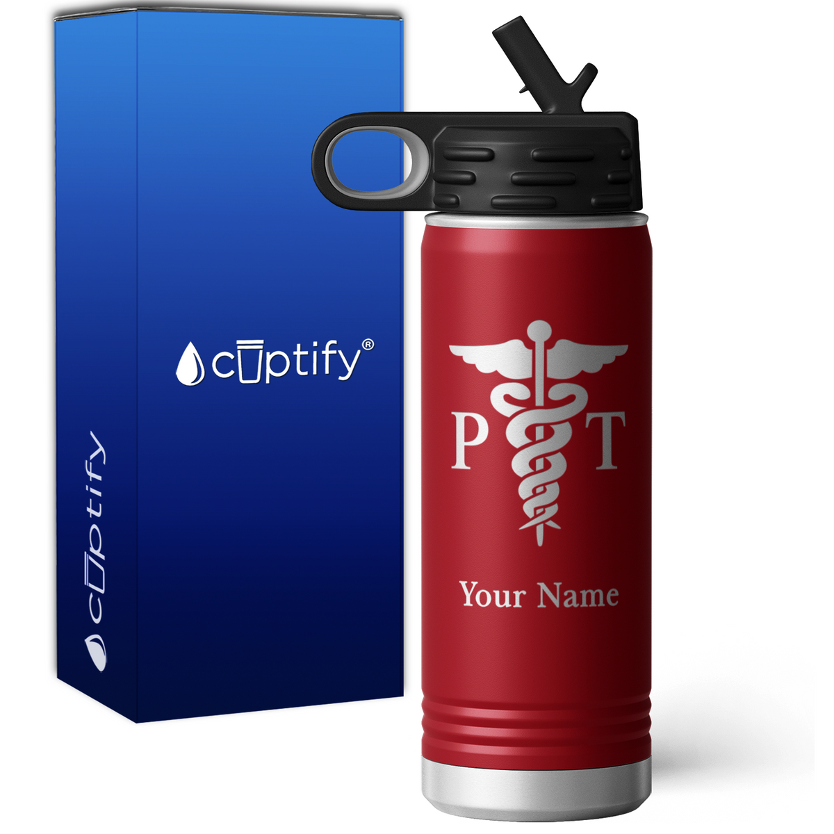 Physical Therapy Caduceus Personalized 20oz Sport Water Bottle