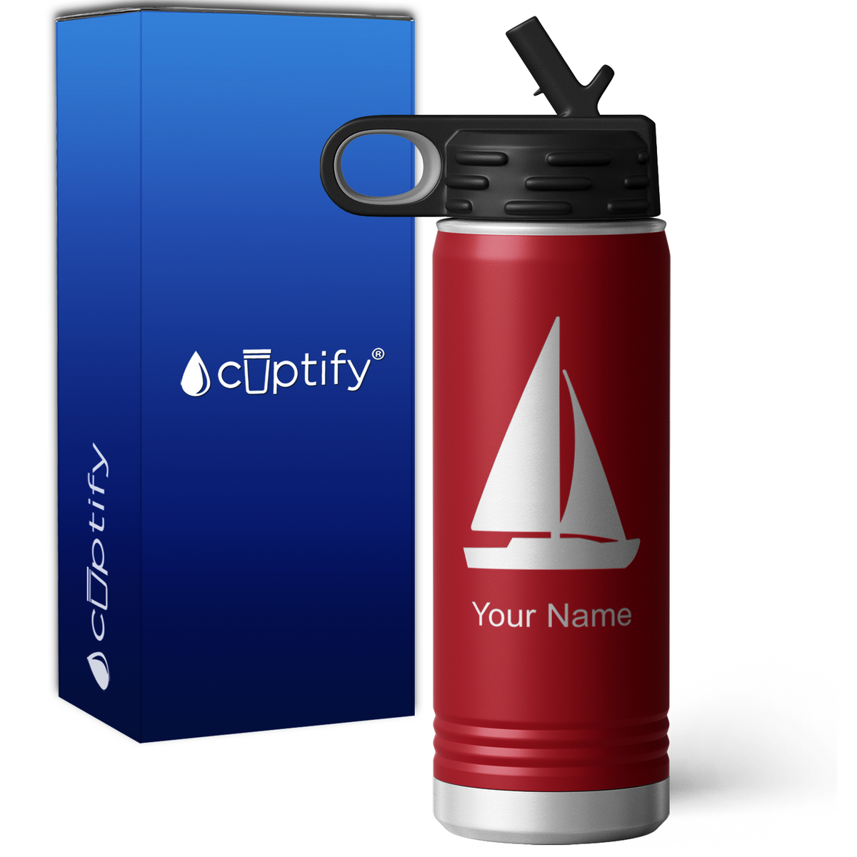 Sail Boat Personalized 20oz Sport Water Bottle
