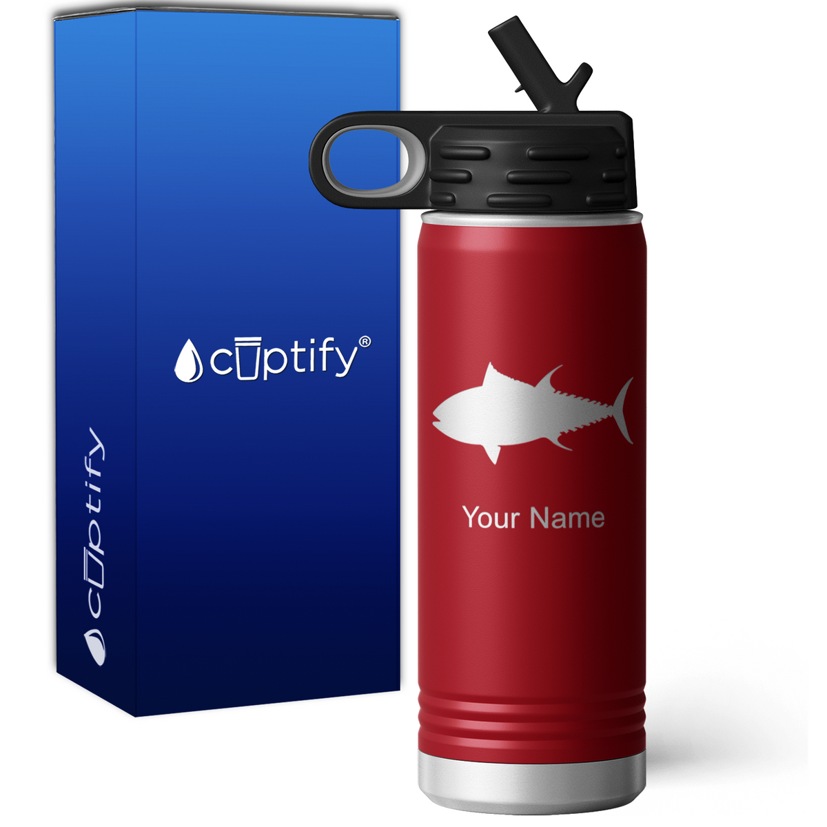 Tuna Fish Personalized 20oz Sport Water Bottle