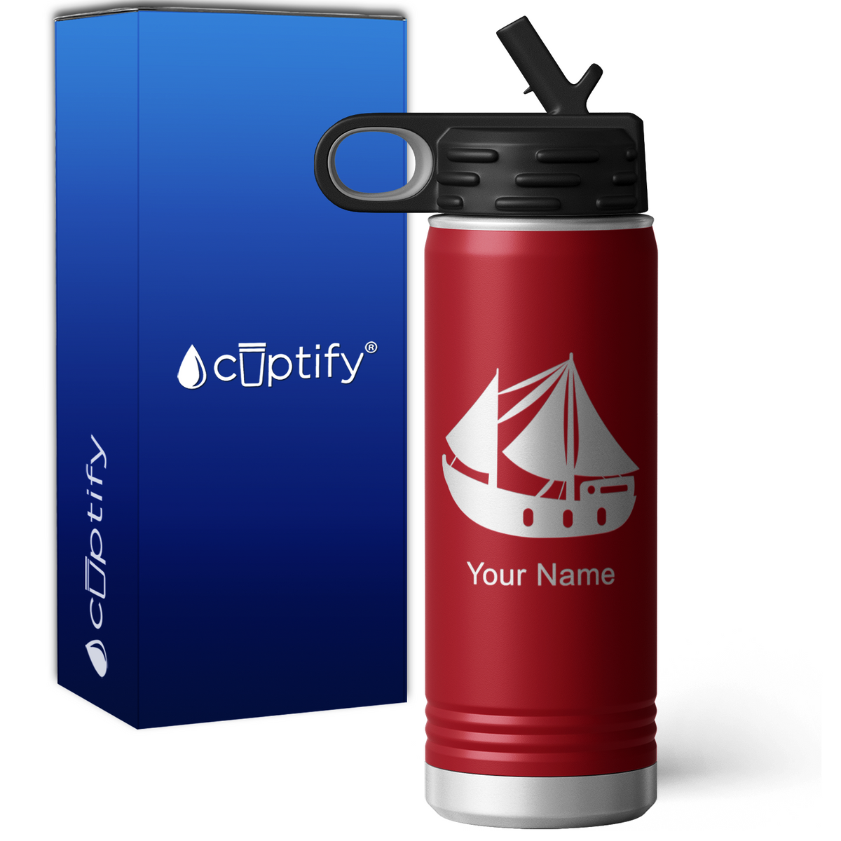 Sailing Ship Personalized 20oz Sport Water Bottle