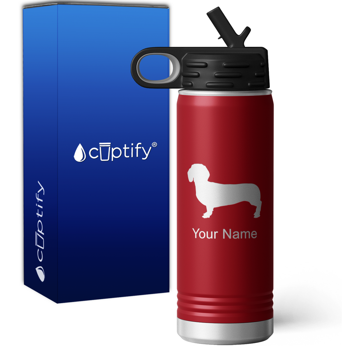 Dachshund Personalized 20oz Sport Water Bottle
