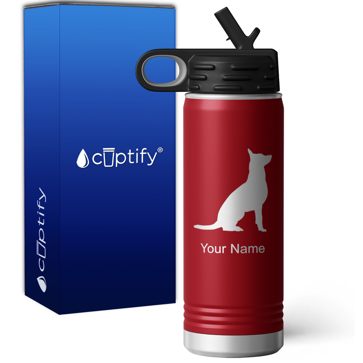 German Shepherd Personalized 20oz Sport Water Bottle