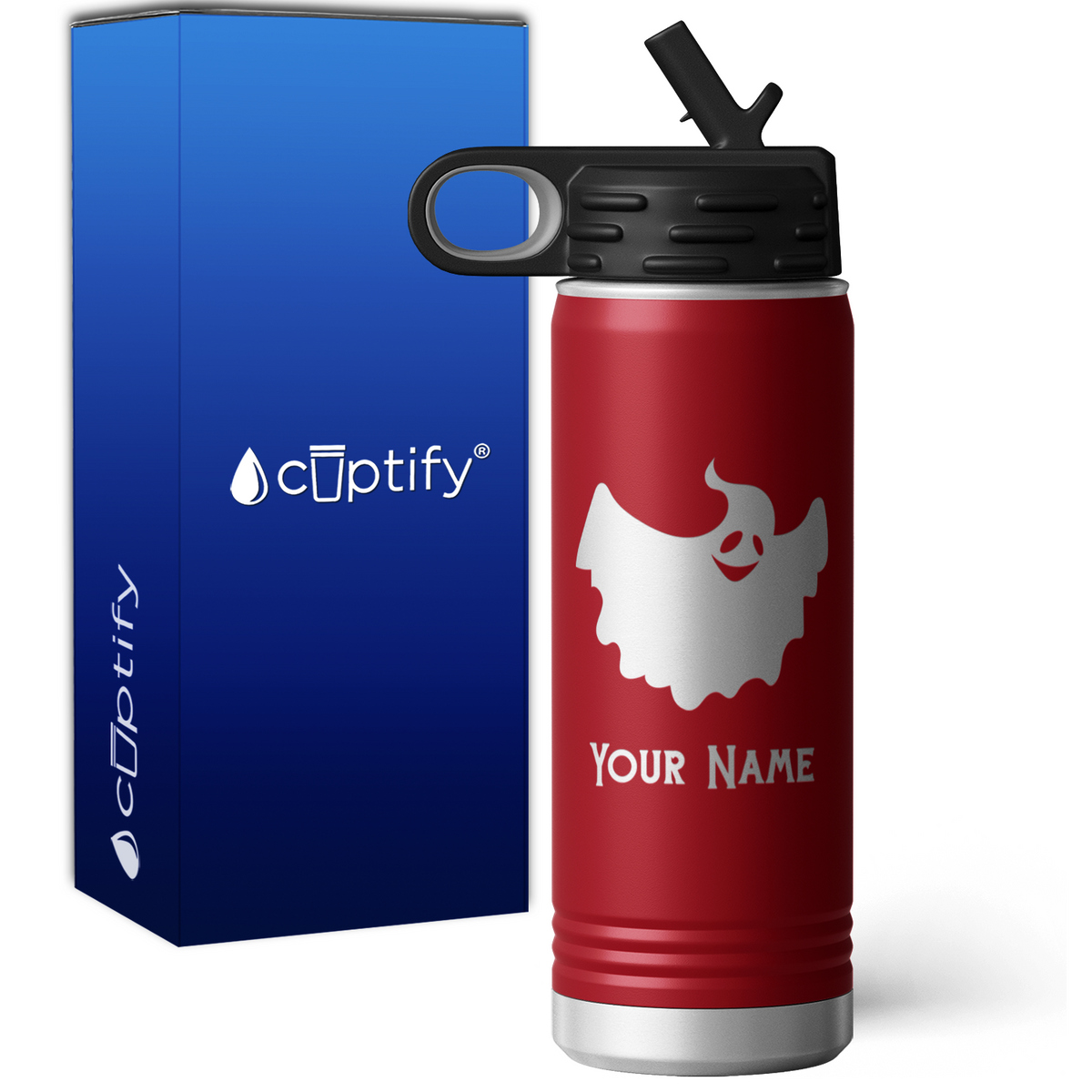 Happy Ghost Personalized 20oz Sport Water Bottle