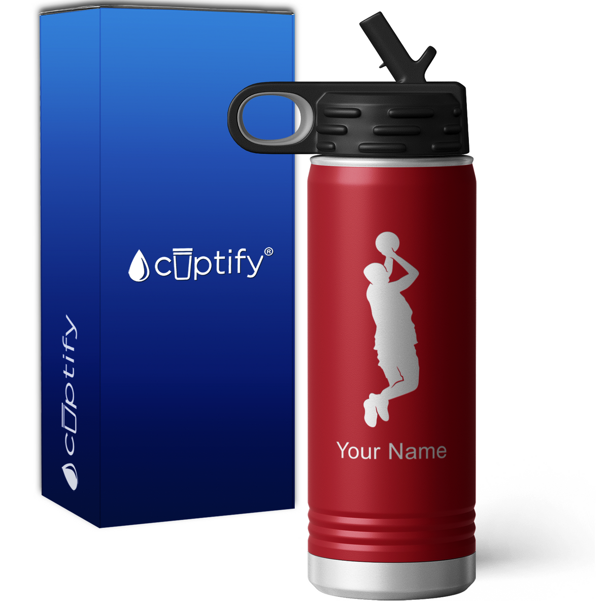 Bank Shot Basketball Player Personalized 20oz Sport Water Bottle