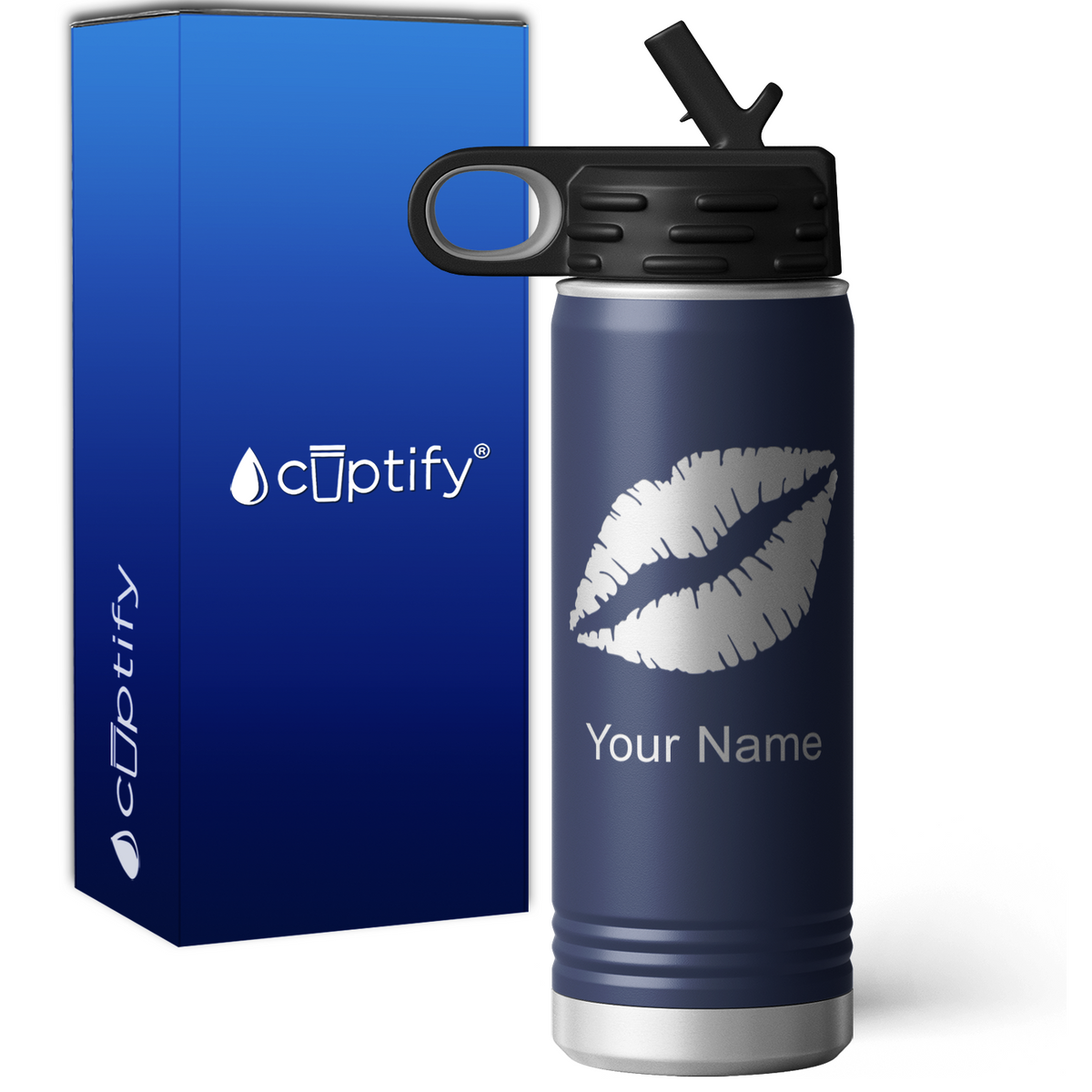 Kissing Lips Personalized 20oz Sport Water Bottle