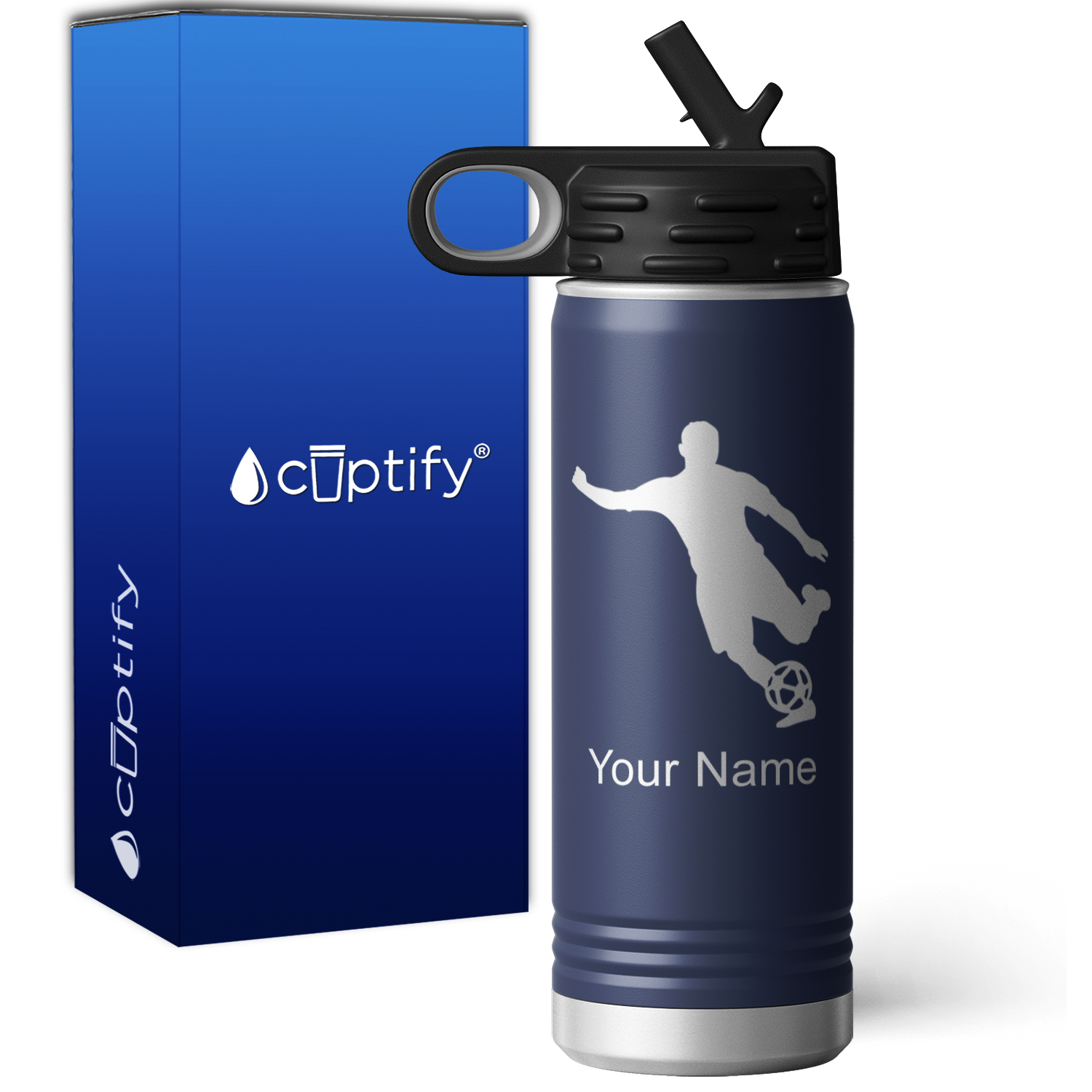 Soccer Player Personalized 20oz Sport Water Bottle