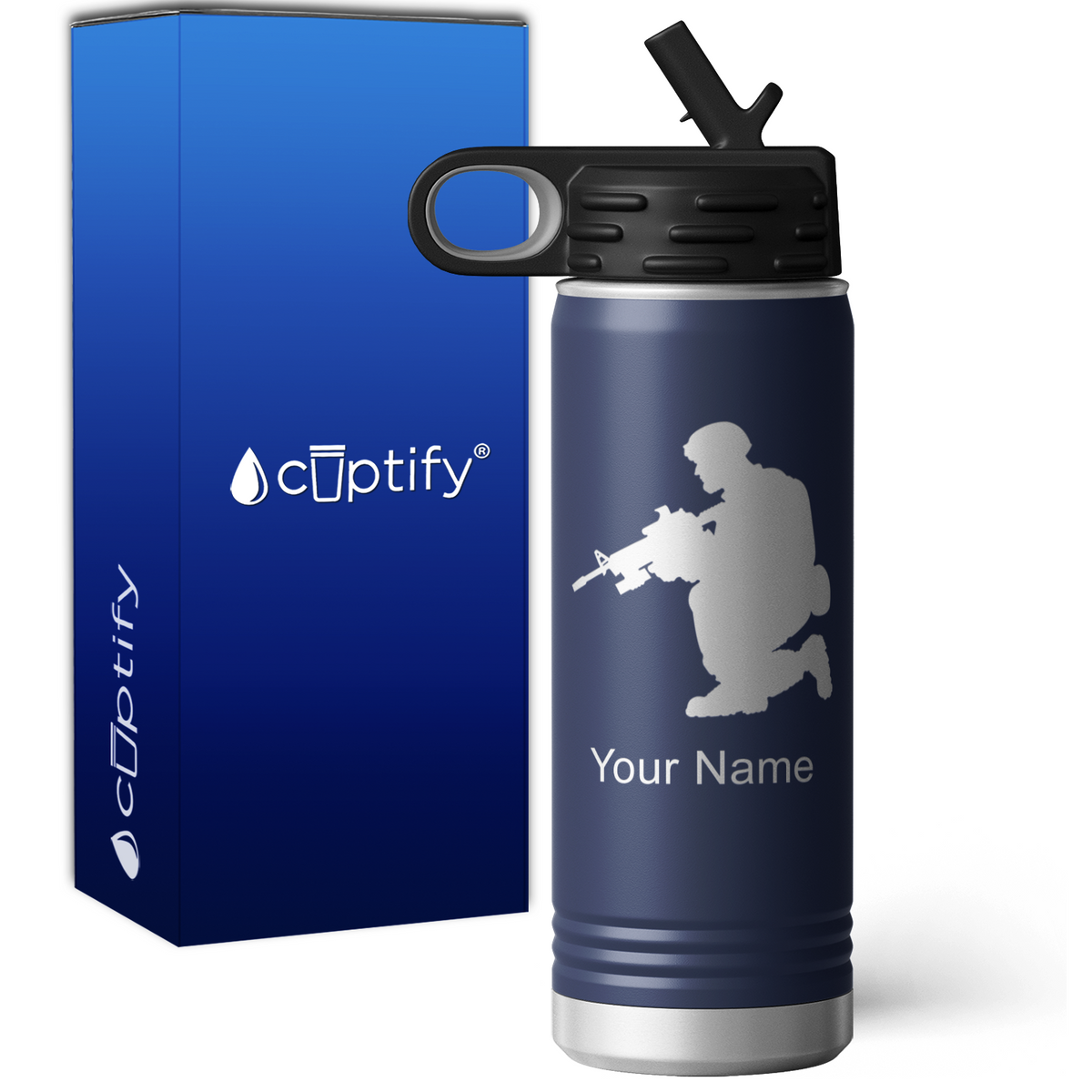 Soldier Combat Ready Personalized 20oz Sport Water Bottle